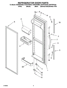 06 - Refrigerator Door Parts parts for Whirlpool Refrigerator ED5FHEXNS00 from AppliancePartsPros.com