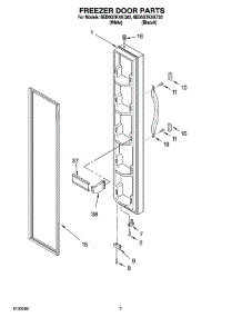 05 - Freezer Door Parts parts for Whirlpool Refrigerator 8ED0GTKXKT02 from AppliancePartsPros.com