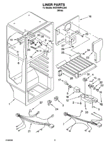 03 - Liner Parts parts for Whirlpool Refrigerator 8VET8WPKLQ03 from AppliancePartsPros.com