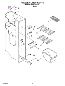 03 - Freezer Liner Parts parts for Whirlpool Refrigerator 8ED0WTKXKT02 from AppliancePartsPros.com