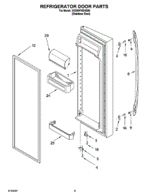 05 - Refrigerator Door Parts parts for Whirlpool Refrigerator 3XES0FHGNS00 from AppliancePartsPros.com