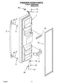06 - Freezer Door Parts parts for Whirlpool Refrigerator 3XES0FHGNS00 from AppliancePartsPros.com