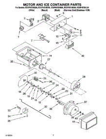 05 - Motor And Ice Container Parts parts for Whirlpool Refrigerator ED2FHEXNB00 from AppliancePartsPros.com