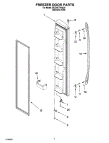 05 - Freezer Door Parts parts for Whirlpool Refrigerator 3KES0GTKNL00 from AppliancePartsPros.com