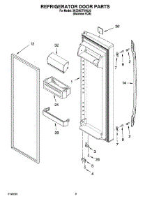 06 - Refrigerator Door Parts parts for Whirlpool Refrigerator 3KES0GTKNL00 from AppliancePartsPros.com