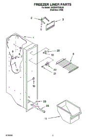 03 - Freezer Liner Parts parts for Whirlpool Refrigerator 3KES0GTQNL00 from AppliancePartsPros.com