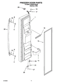 06 - Freezer Door Parts parts for Whirlpool Refrigerator 3KES0GTQNL00 from AppliancePartsPros.com