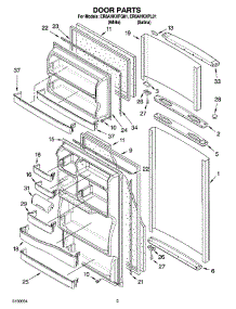 02 - Door Parts parts for Whirlpool Refrigerator ER8AHKXPQ01 from AppliancePartsPros.com