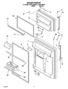 02 - Door Parts parts for Whirlpool Refrigerator ET9FHTXMT01 from AppliancePartsPros.com