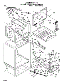 02 - Liner Parts parts for Whirlpool Refrigerator 5GR2SHKXLS02 from AppliancePartsPros.com