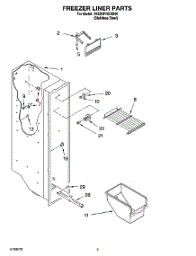 03 - Freezer Liner Parts parts for Whirlpool Refrigerator 3KES0FHGNS00 from AppliancePartsPros.com