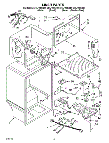 03 - Liner Parts parts for Whirlpool Refrigerator ET1LFKXKS02 from AppliancePartsPros.com