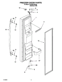 06 - Freezer Door Parts parts for Whirlpool Refrigerator 3XES0GTQNL00 from AppliancePartsPros.com