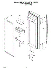 07 - Refrigerator Door Parts parts for Whirlpool Refrigerator 3XES0GTQNL00 from AppliancePartsPros.com