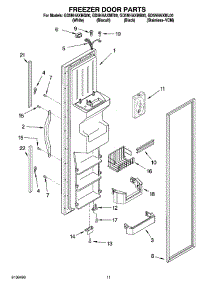 07 - Freezer Door Parts parts for Whirlpool Refrigerator GD5NHAXML00 from AppliancePartsPros.com