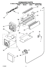 12 - Icemaker Parts parts for Whirlpool Refrigerator GD5NHAXML00 from AppliancePartsPros.com