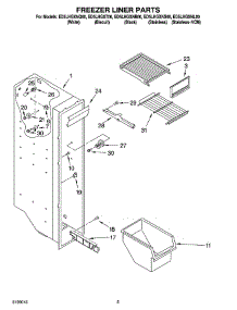 04 - Freezer Liner Parts parts for Whirlpool Refrigerator ED5LHGXNS00 from AppliancePartsPros.com