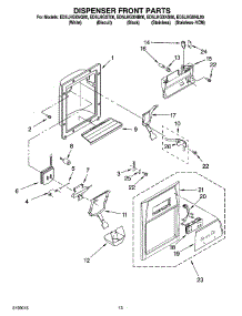 08 - Dispenser Front Parts parts for Whirlpool Refrigerator ED5LHGXNB00 from AppliancePartsPros.com
