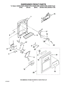 08 - Dispenser Front Parts parts for Whirlpool Refrigerator GD2SHAXNL00 from AppliancePartsPros.com
