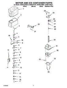 05 - Motor And Ice Container Parts parts for Whirlpool Refrigerator ED2NHAXNL01 from AppliancePartsPros.com