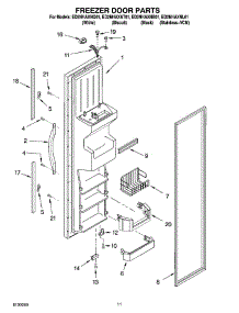 07 - Freezer Door Parts parts for Whirlpool Refrigerator ED2NHAXNL01 from AppliancePartsPros.com