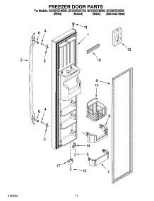 07 - Freezer Door Parts parts for Whirlpool Refrigerator GC5SHEXNQ00 from AppliancePartsPros.com