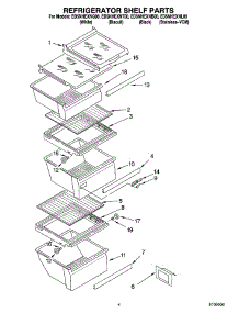 03 - Refrigerator Shelf Parts parts for Whirlpool Refrigerator ED5NHEXNB00 from AppliancePartsPros.com
