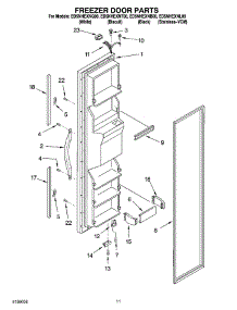 07 - Freezer Door Parts parts for Whirlpool Refrigerator ED5NHEXNL00 from AppliancePartsPros.com