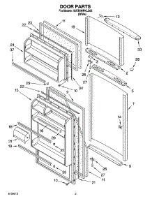 02 - Door Parts parts for Whirlpool Refrigerator 5VET8WPKLQ02 from AppliancePartsPros.com