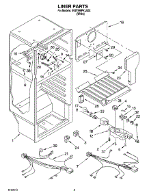 03 - Liner Parts parts for Whirlpool Refrigerator 5VET8WPKLQ02 from AppliancePartsPros.com