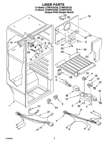 03 - Liner Parts parts for Whirlpool Refrigerator ET4WPKYKQ02 from AppliancePartsPros.com