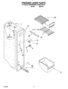 04 - Freezer Liner Parts parts for Whirlpool Refrigerator ED5NHGXNQ00 from AppliancePartsPros.com