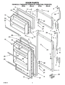 02 - Door Parts parts for Whirlpool Refrigerator ET6WSKXKQ02 from AppliancePartsPros.com