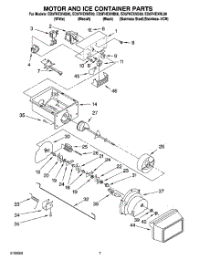 05 - Motor And Ice Container Parts parts for Whirlpool Refrigerator ED5FHEXNB00 from AppliancePartsPros.com