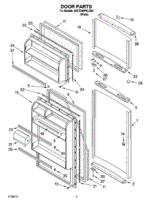 02 - Door Parts parts for Whirlpool Refrigerator 8VET8WPKLQ02 from AppliancePartsPros.com