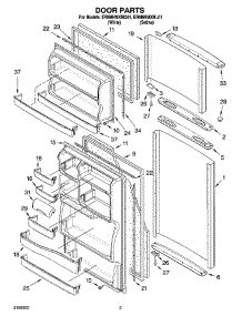02 - Door Parts parts for Whirlpool Refrigerator ER8MHMXML01 from AppliancePartsPros.com