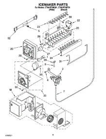 05 - Icemaker Parts parts for Whirlpool Refrigerator ET9AHTXMQ01 from AppliancePartsPros.com