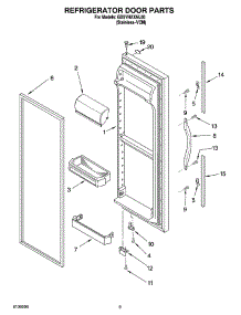 06 - Refrigerator Door Parts parts for Whirlpool Refrigerator GD5YHAXNL00 from AppliancePartsPros.com