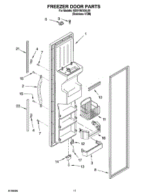 07 - Freezer Door Parts parts for Whirlpool Refrigerator GD5YHAXNL00 from AppliancePartsPros.com