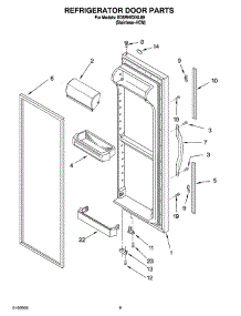 06 - Refrigerator Door Parts parts for Whirlpool Refrigerator ED5RHEXNL00 from AppliancePartsPros.com