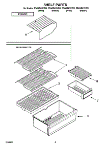 05 - Shelf Parts, Optional Parts parts for Whirlpool Refrigerator ET4WSKXKQ05 from AppliancePartsPros.com