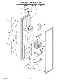 07 - Freezer Door Parts parts for Whirlpool Refrigerator ED5RHAXNT00 from AppliancePartsPros.com