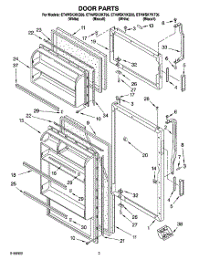 02 - Door Parts parts for Whirlpool Refrigerator ET4WSKYKT05 from AppliancePartsPros.com
