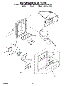 08 - Dispenser Front Parts parts for Whirlpool Refrigerator ED5NHAXNB01 from AppliancePartsPros.com