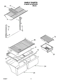 05 - Shelf Parts, Optional Parts parts for Whirlpool Refrigerator 8ET1WTKXKT03 from AppliancePartsPros.com