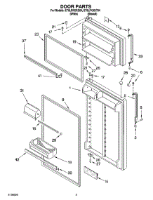 02 - Door Parts parts for Whirlpool Refrigerator ET8LFKXKT04 from AppliancePartsPros.com