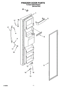 07 - Freezer Door Parts parts for Whirlpool Refrigerator BRS70YRANA01 from AppliancePartsPros.com