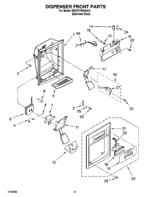 08 - Dispenser Front Parts parts for Whirlpool Refrigerator BRS70YRANA01 from AppliancePartsPros.com