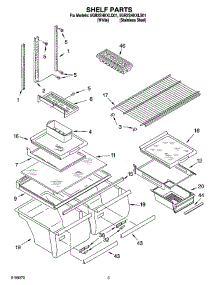 03 - Shelf Parts parts for Whirlpool Refrigerator 5GR2SHKXLS01 from AppliancePartsPros.com
