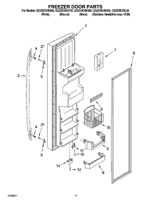 07 - Freezer Door Parts parts for Whirlpool Refrigerator GS2SHEXNQ00 from AppliancePartsPros.com
